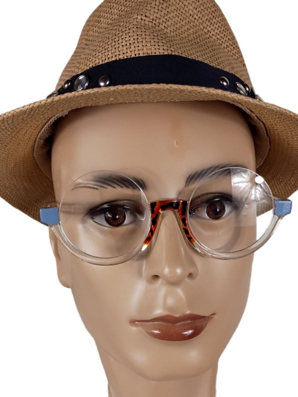 ZEELOOP PLACTIC SEMI-RIMLESS ROUND EYGLASS FRAME JGT7358308-05